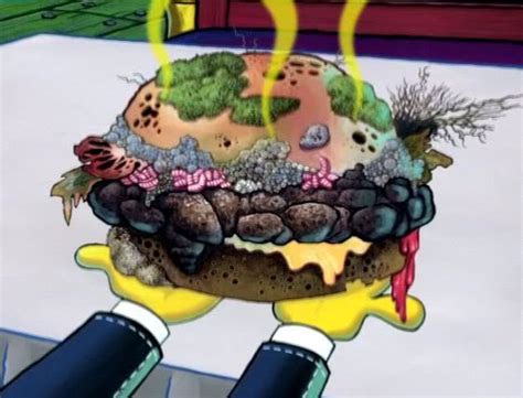 Rotten krabby patty - List of episode transcripts This article is a transcript of the SpongeBob SquarePants episode "Cuddle E. Hugs" from season 11, which aired on November 8, 2017. [The episode begins at the Krusty Krab. SpongeBob and Squidward are picking up trash and cleaning the tables.] SpongeBob: Ah, I don't know what I love more, Squidward, feeding people Krabby …